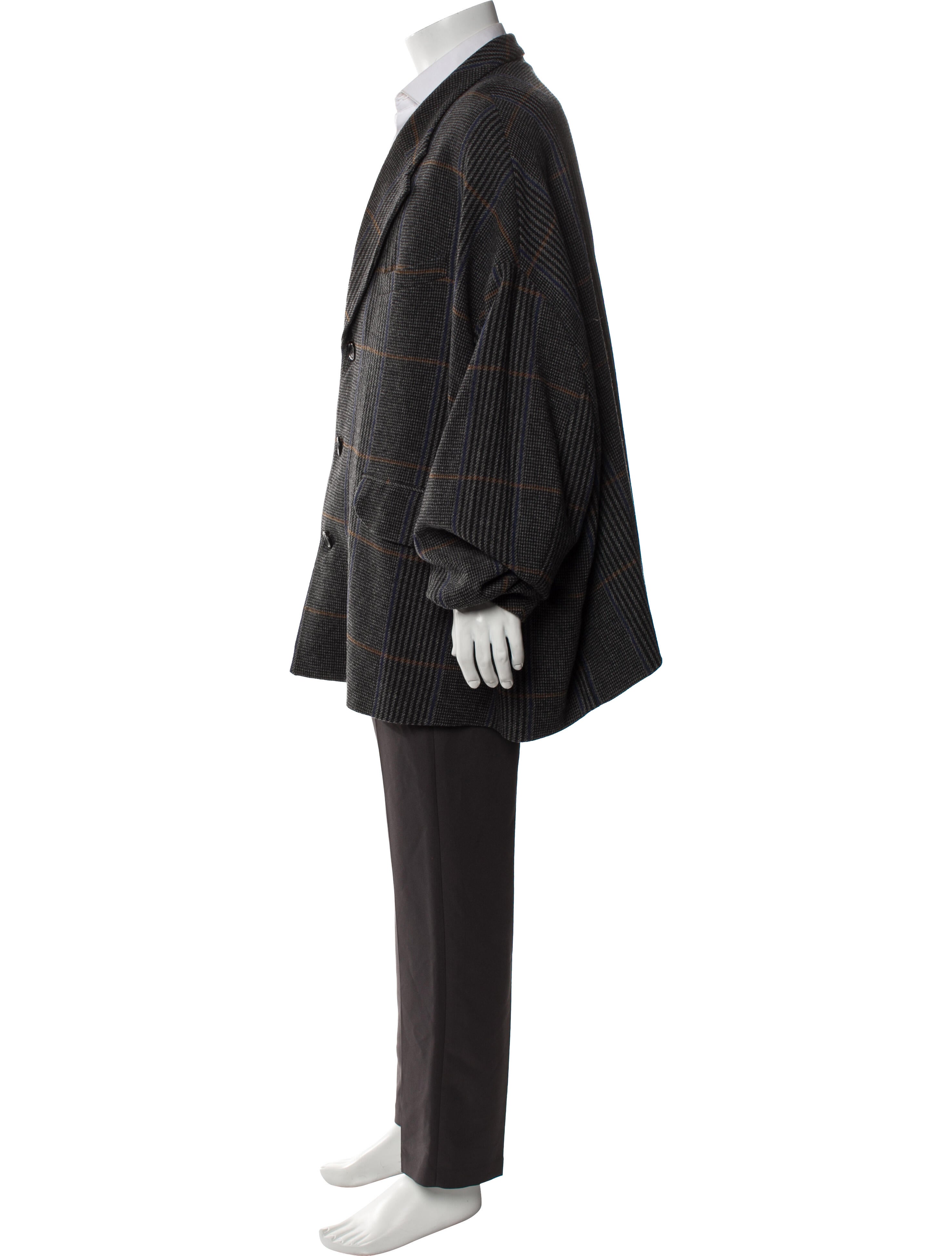 Christopher Nemeth Wool Striped Overcoat