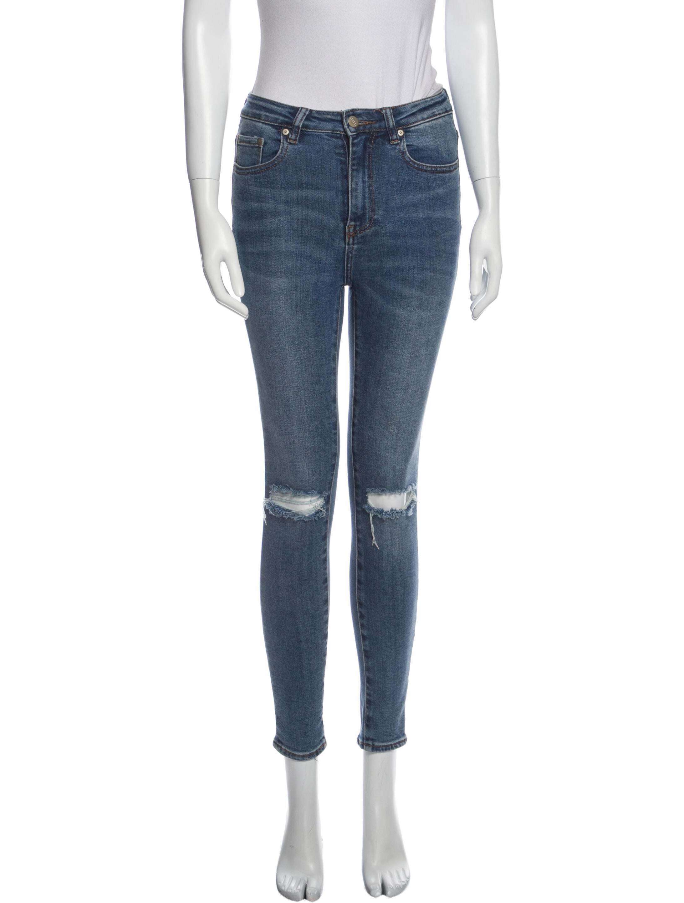 Neon Blonde Mid-Rise Skinny Leg Jeans