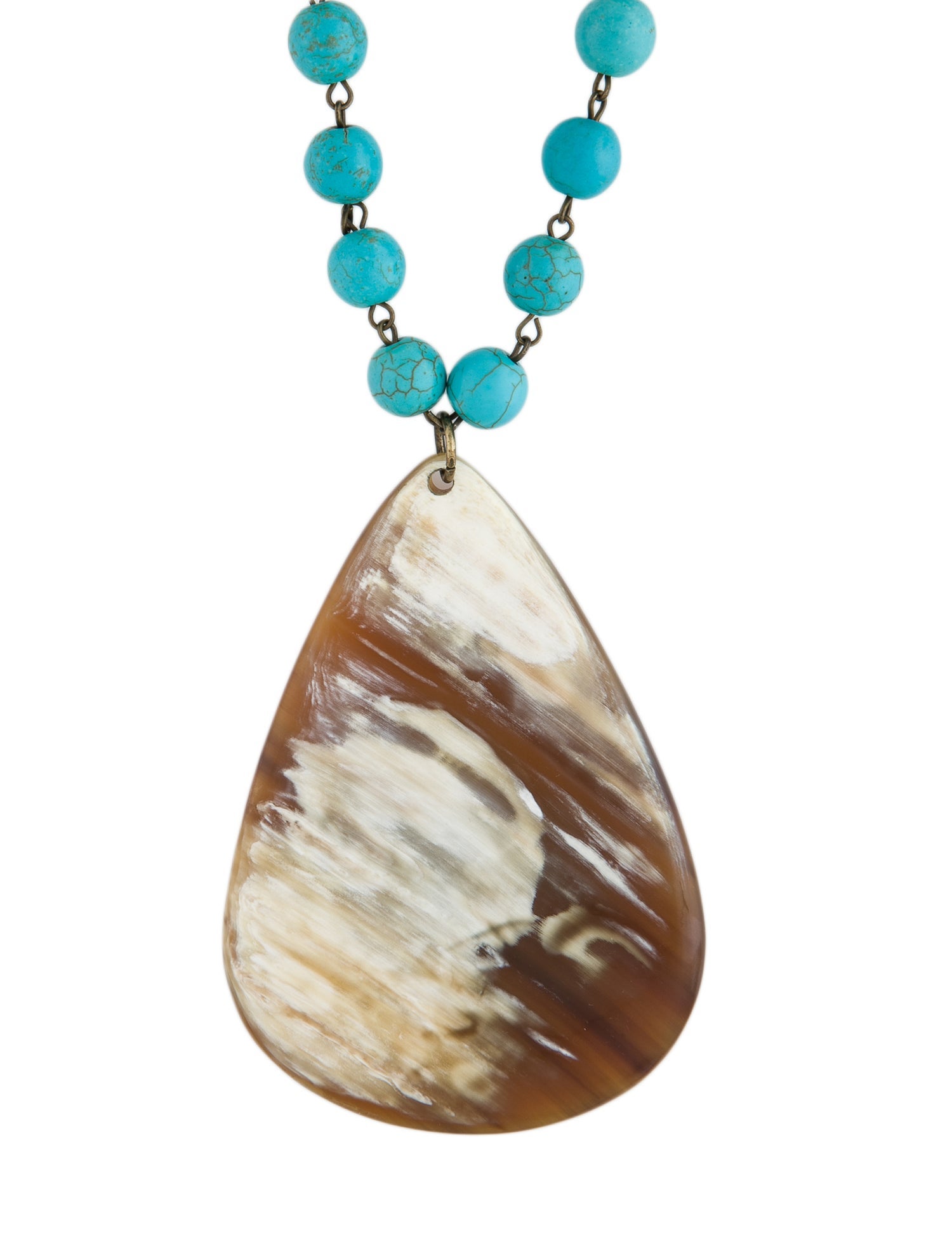 Nest Jewelry Horn & Bead Pendant Necklace