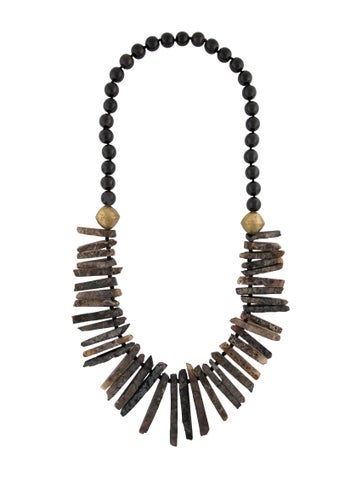Nest Jewelry Bead Strand Horn & Stone Collar Necklace