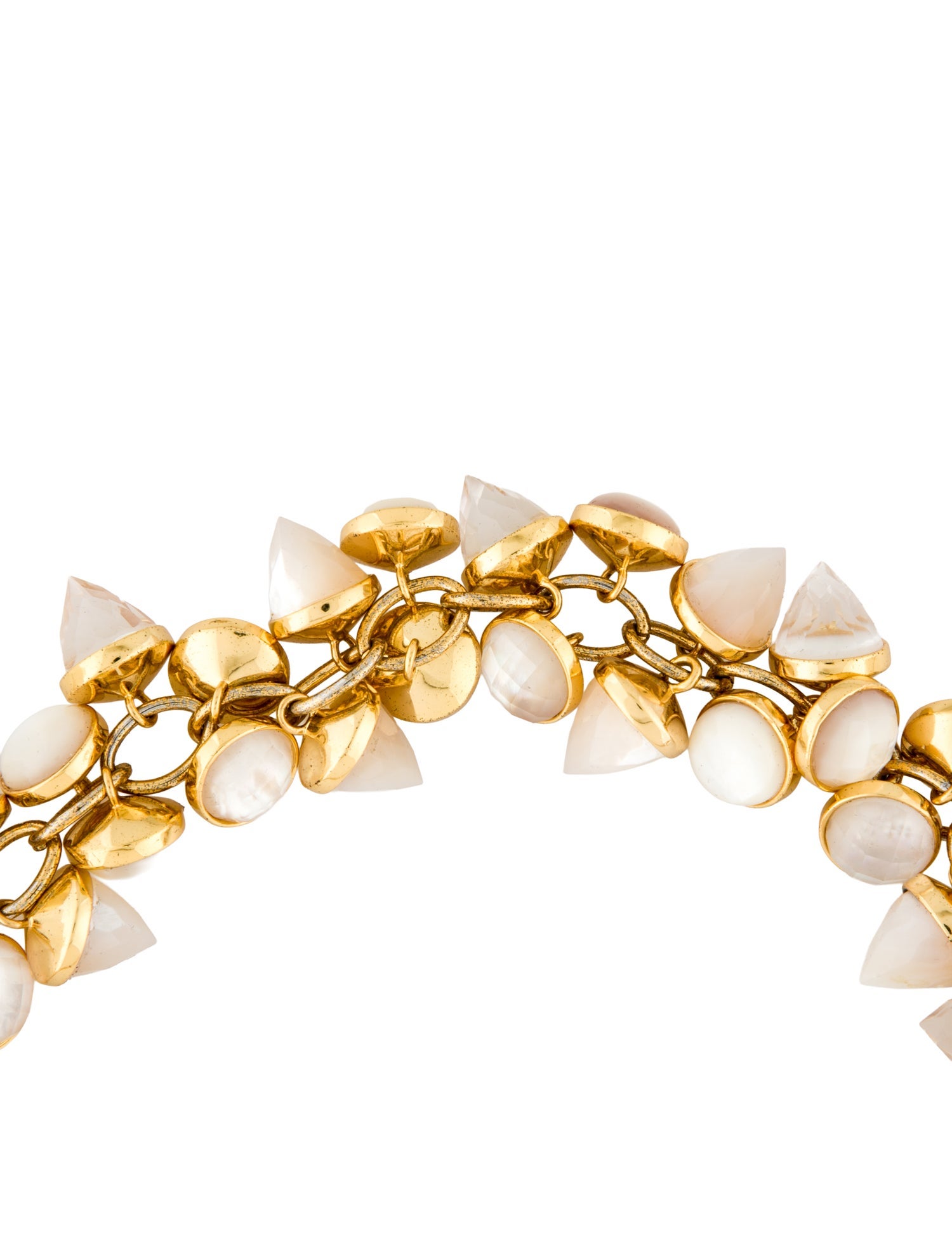 Nest Jewelry Mother Of Pearl & Glass Chain Link Collar Necklace