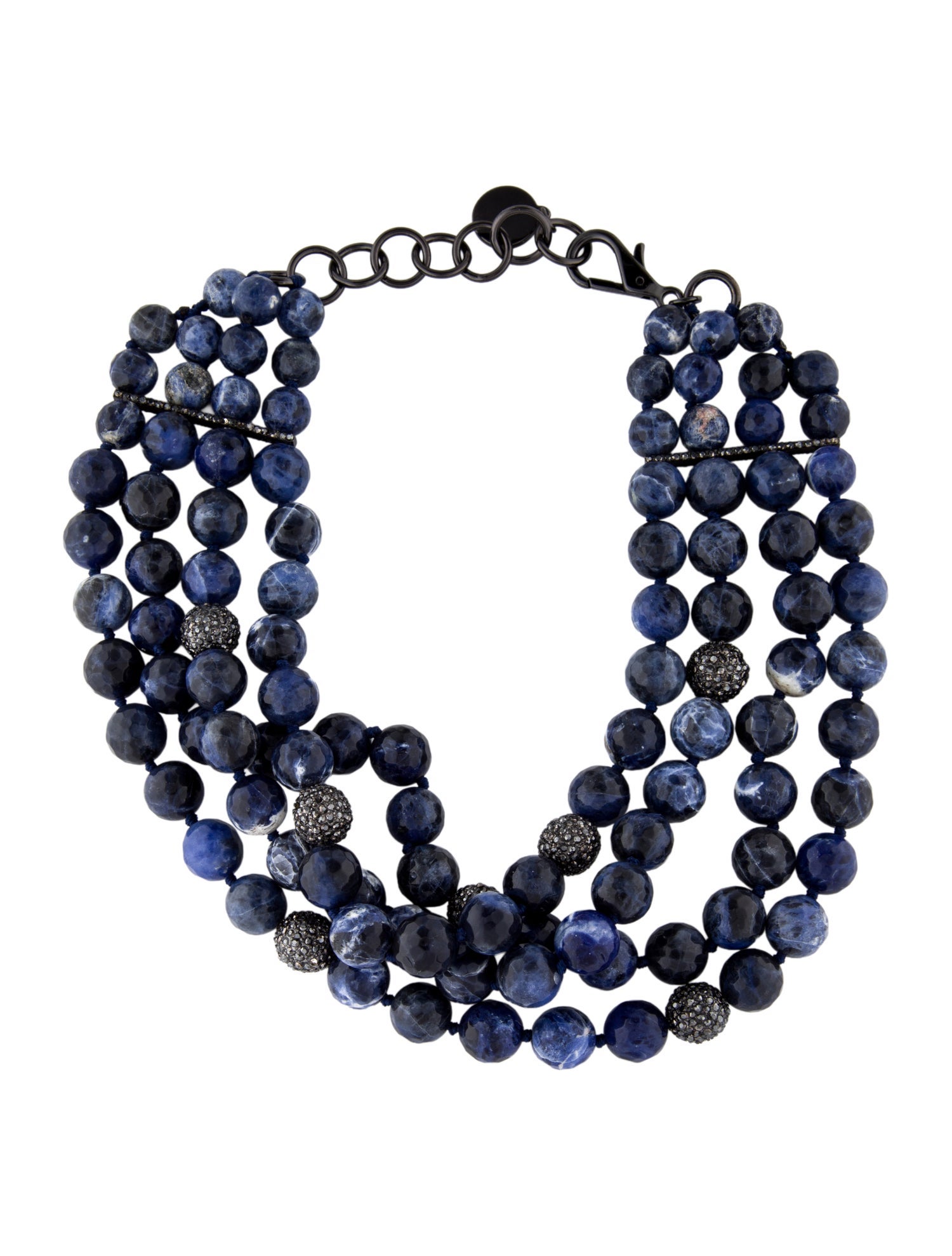 Nest Jewelry Crystal & Blue Stone Beaded Multistrand Necklace