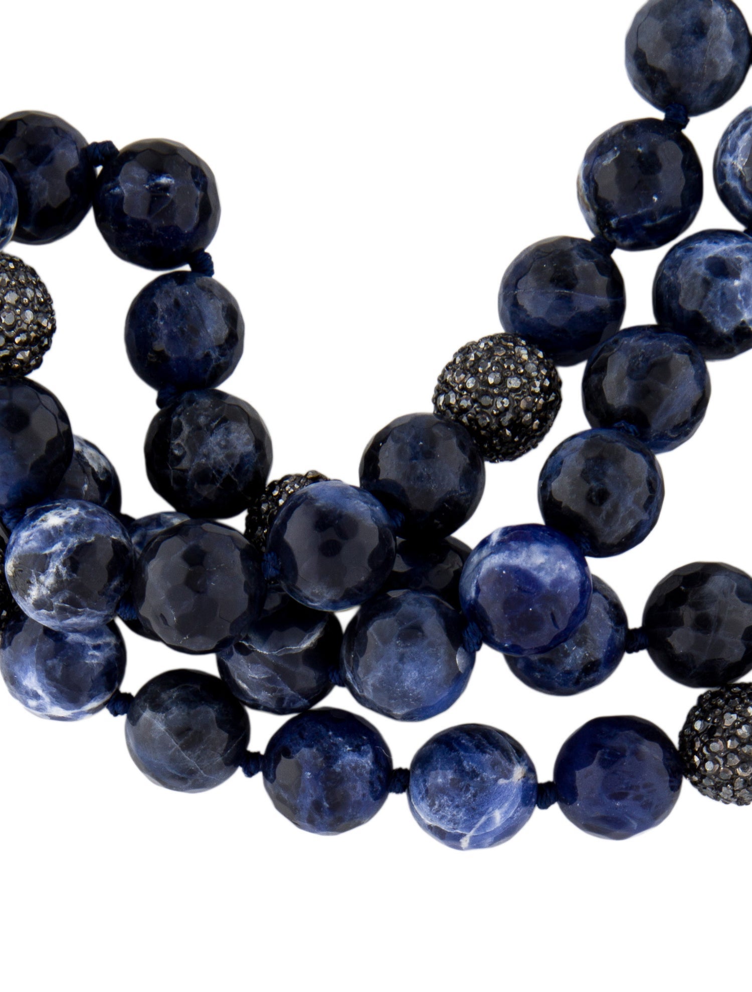 Nest Jewelry Crystal & Blue Stone Beaded Multistrand Necklace