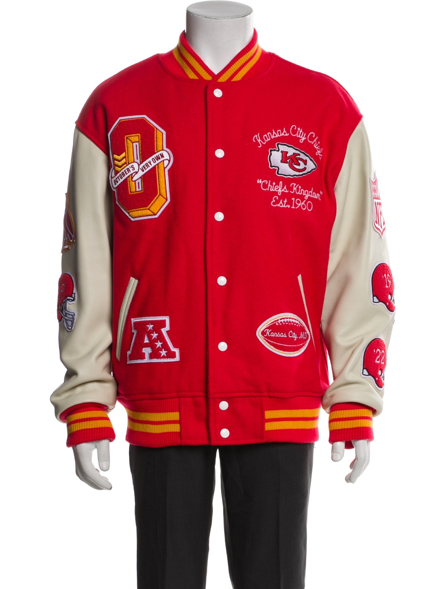 NFL x OVO Wool Graphic Print Varsity Jacket