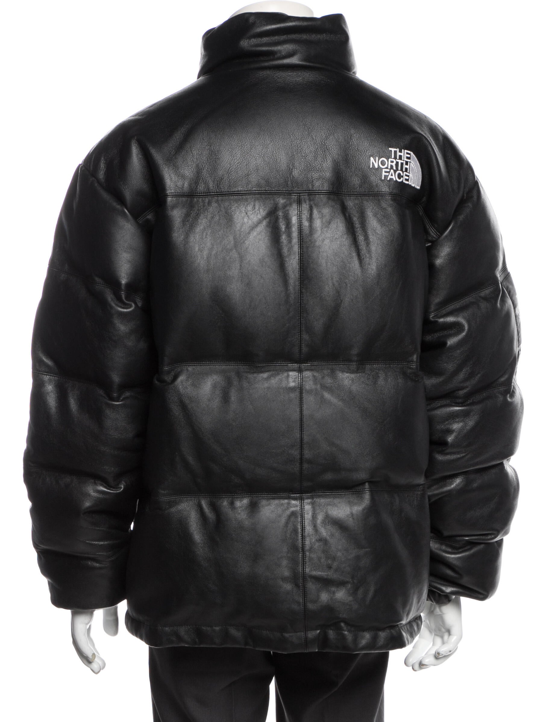 The North Face x Supreme 2017 Leather Nuptse Jacket - Black