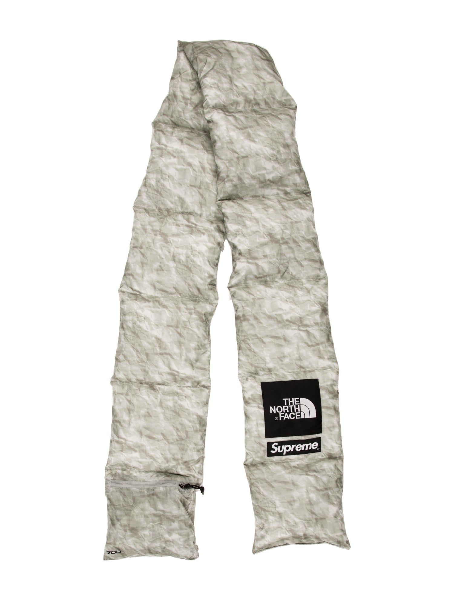 The North Face x Supreme Paper Print 700-Fill Down Nylon Scarf  