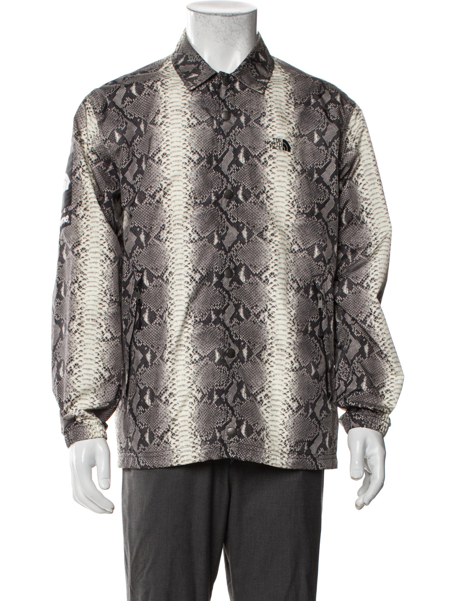 The North Face x Supreme 2018 Snakeskin Taped Seam Coaches Bomber Jacket