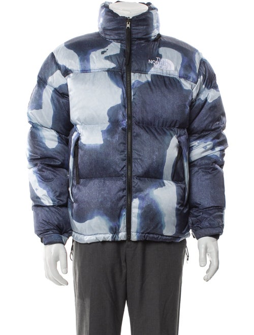 The North Face x Supreme 700 Fill Nuptse Bleached Denim Tie-Dye Print Puffer Coat