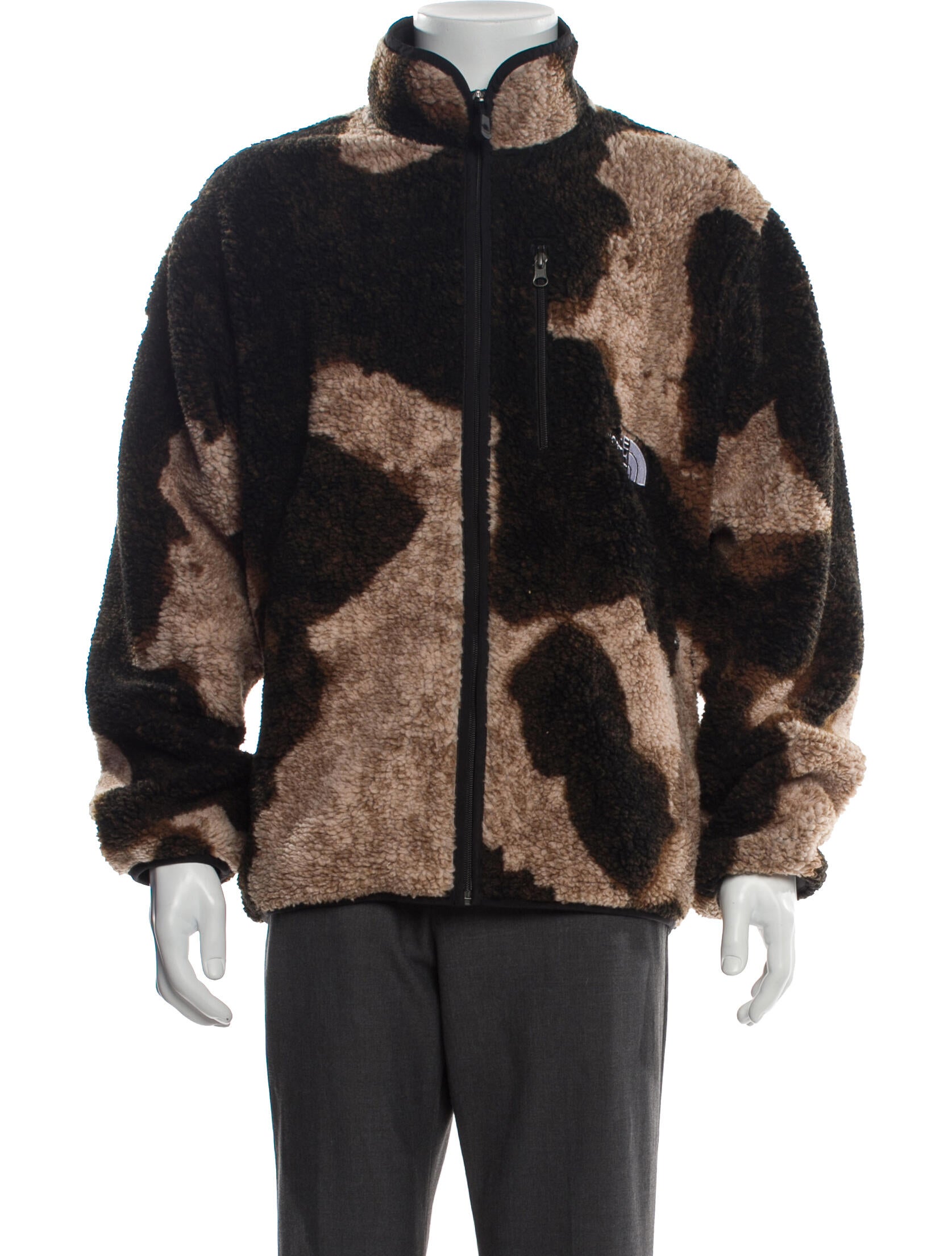 The North Face x Supreme 2021 Bleached Denim Print Fleece Parka