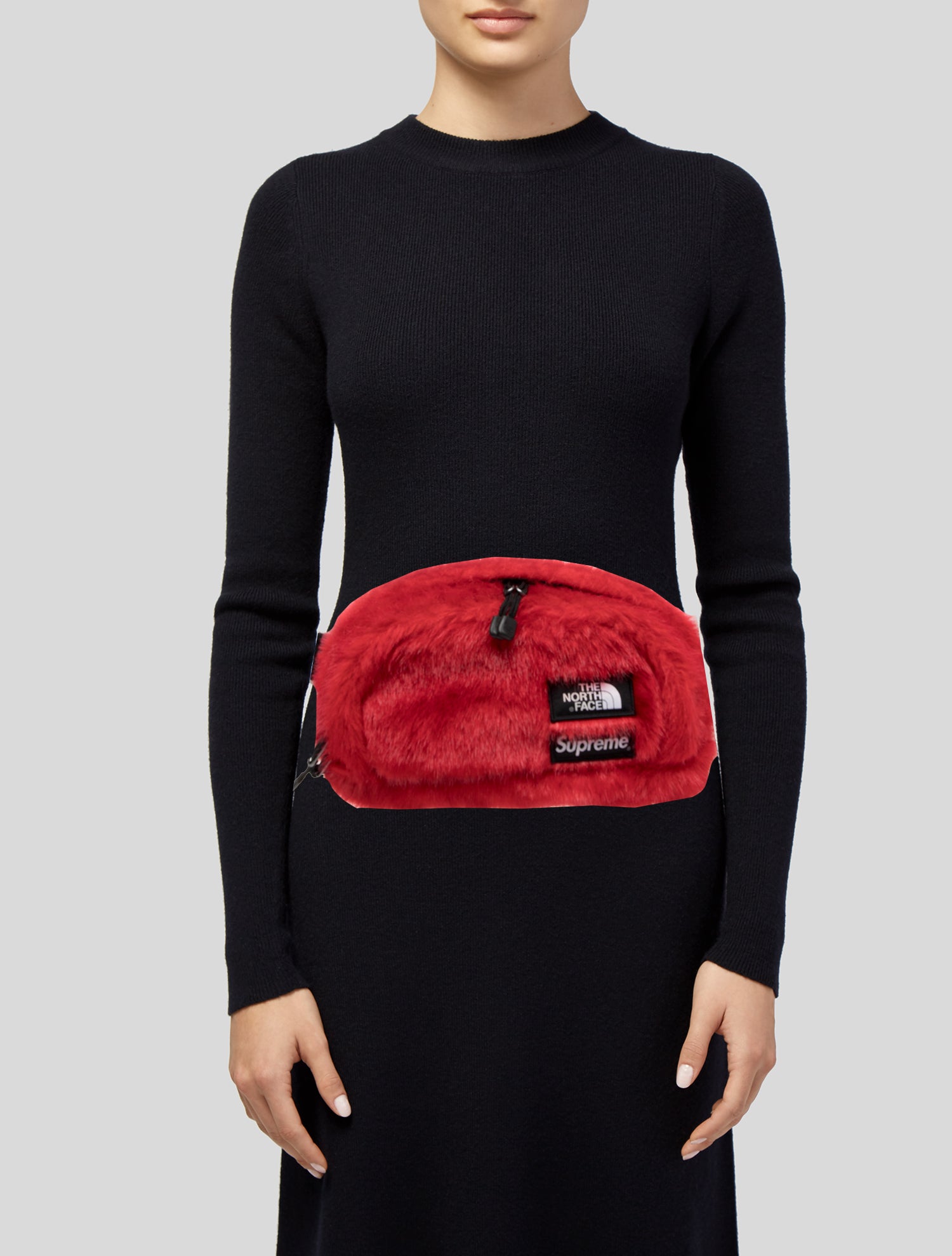 The North Face x Supreme Faux Fur Belt Bag - Red Waist Bags, Bags
