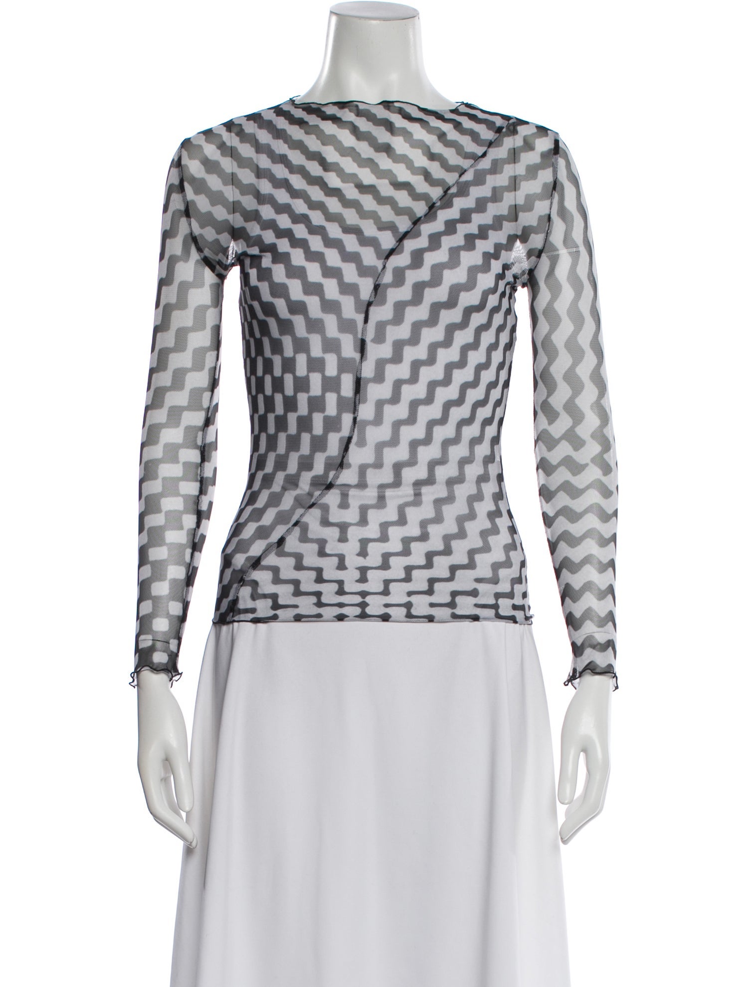 Nin Studio Patterned Crew Neck Top