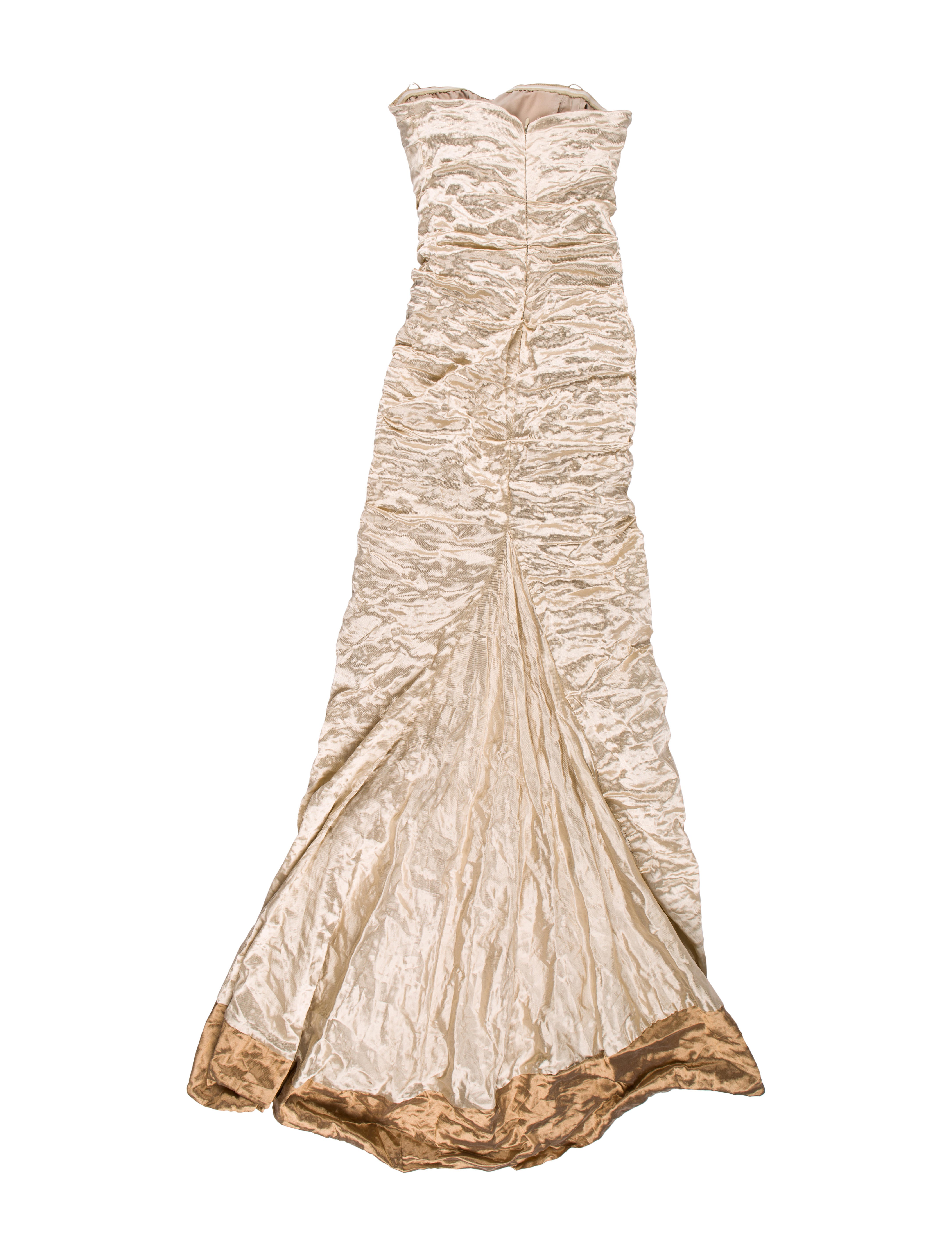 Nicole Miller Ruched Strapless Evening Gown