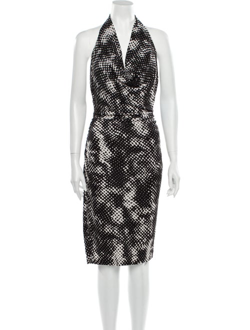 Nicole Miller Polka Dot Print Knee-Length Dress Bl