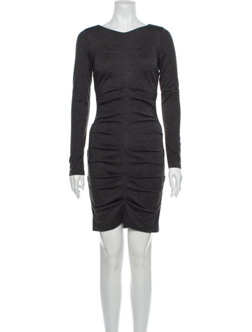Nicole Miller Bateau Neckline Mini Dress Grey