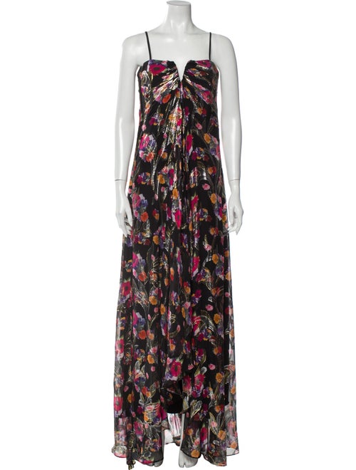 Nicole Miller Silk Long Dress Black