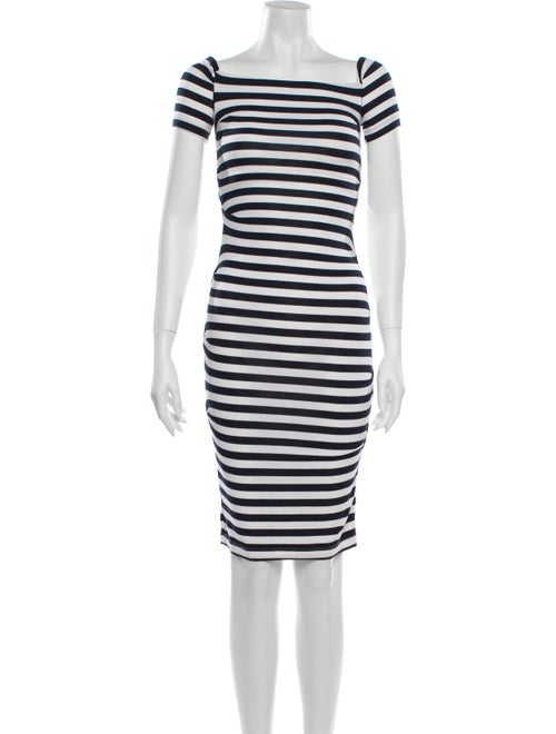Nicole Miller Striped Mini Dress Blue