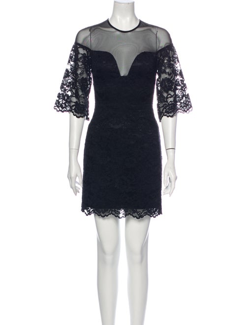 Nicole Miller Lace Pattern Mini Dress Black
