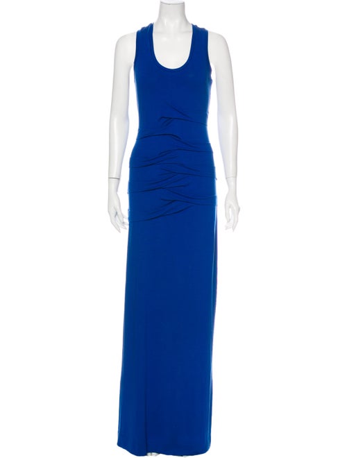 Nicole Miller Scoop Neck Long Dress Blue