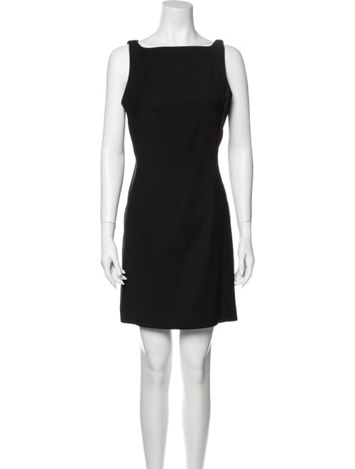Nicole Miller Bateau Neckline Mini Dress Black