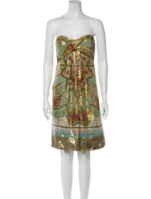 Nicole Miller Silk Mini Dress Gold