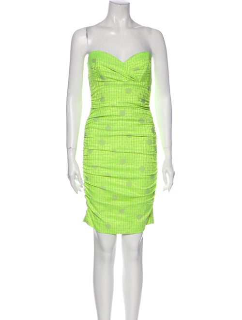 Nicole Miller Strapless Mini Dress Yellow