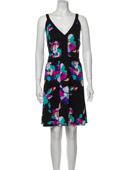 Nicole Miller Floral Print Mini Dress Black