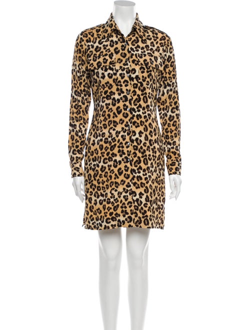 Nicole Miller Animal Print Mini Dress Brown