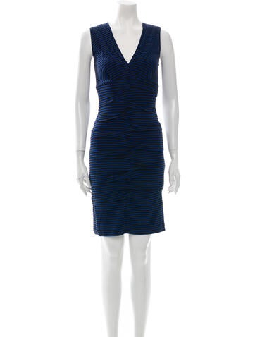 Nicole Miller Dresses Striped Knee-Length Dress Petite