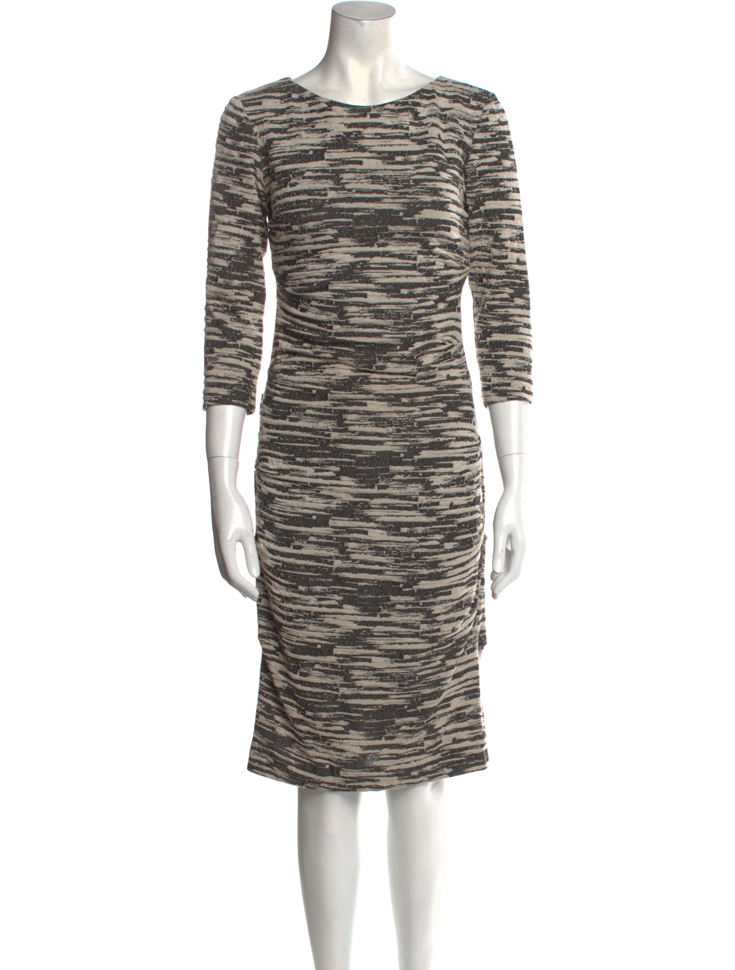 Nicole Miller Striped Midi Length Dress