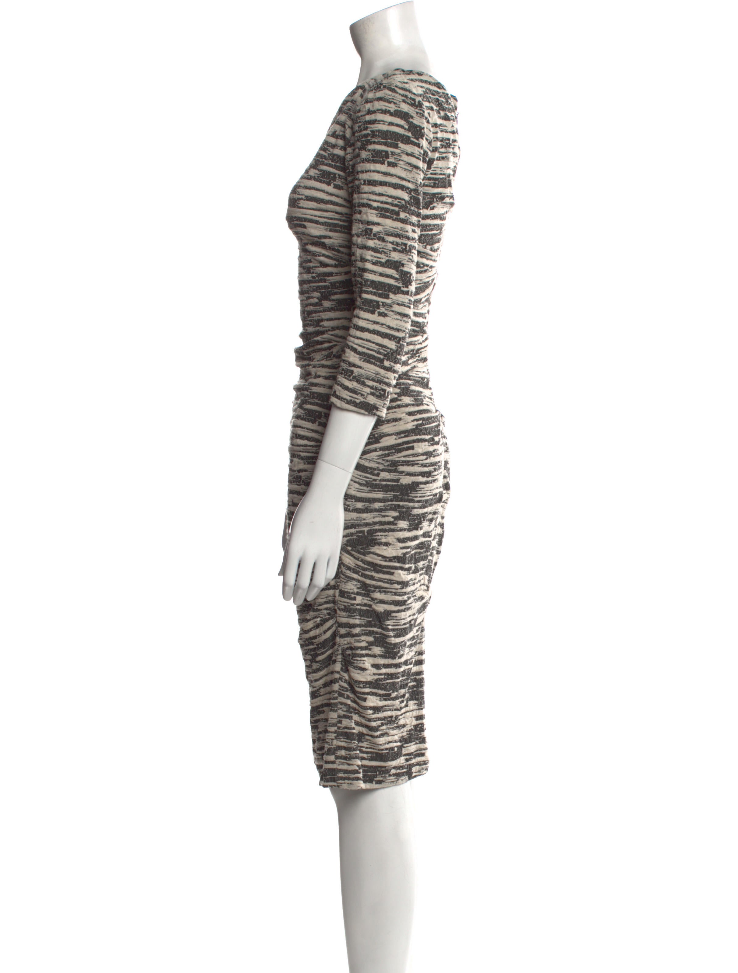 Nicole Miller Striped Midi Length Dress