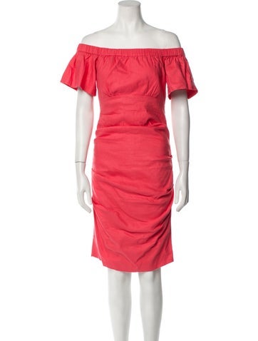 Nicole Miller Dresses Linen Knee-Length Dress S