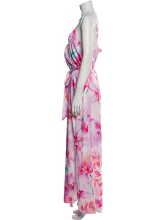 Nicole Miller Floral Print Long Dress
