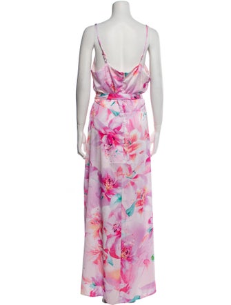 Nicole Miller Floral Print Long Dress