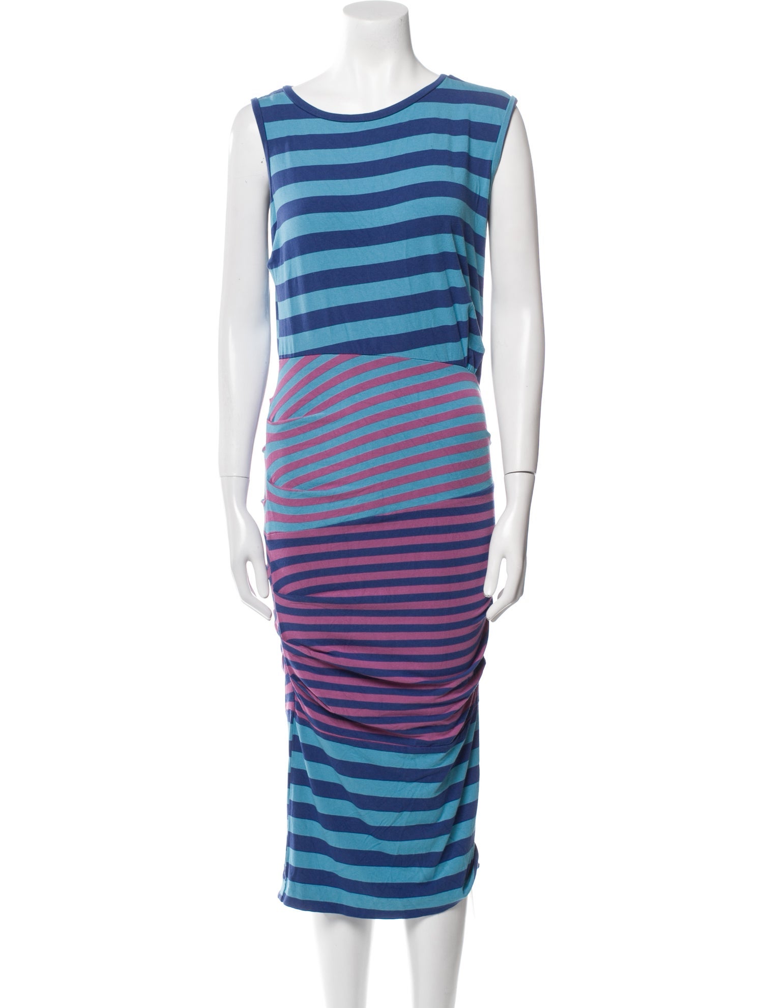 Nicole Miller Striped Midi Length Dress