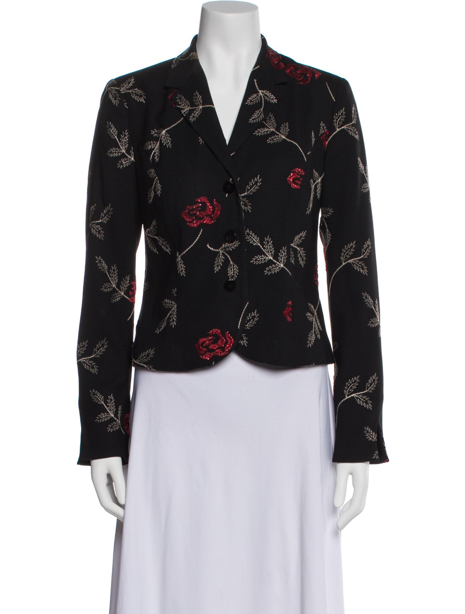 Nicole Miller Silk Floral Print Evening Jacket