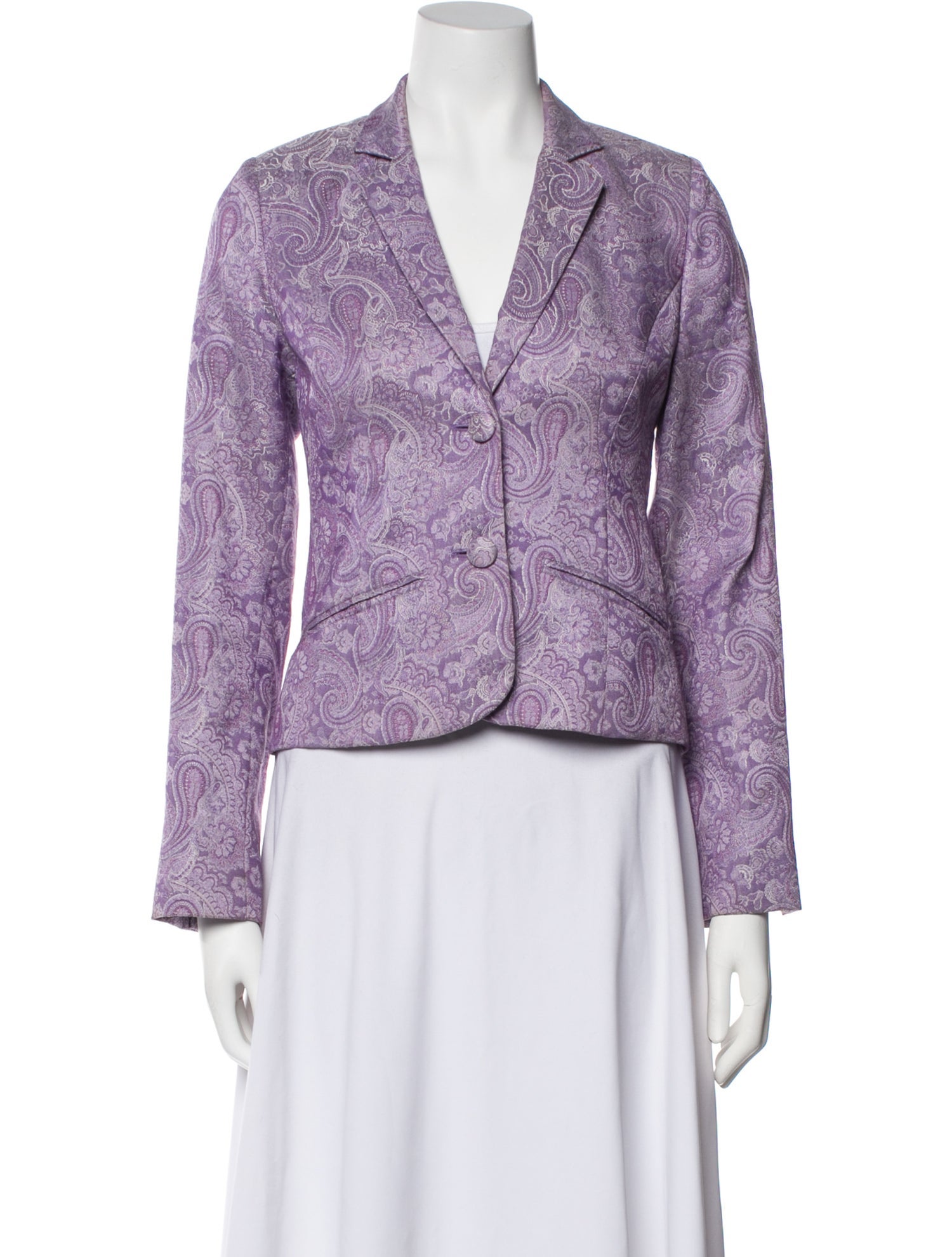 Nicole Miller Wool Tweed Pattern Blazer