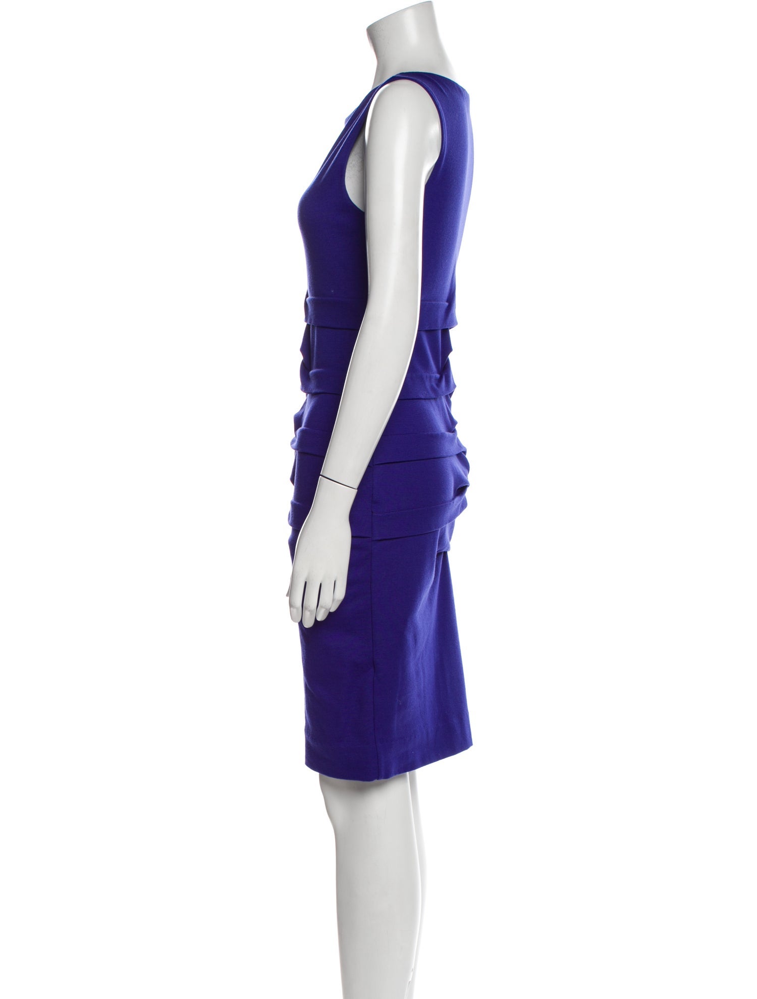 Nicole Miller Bateau Neckline Mini Dress