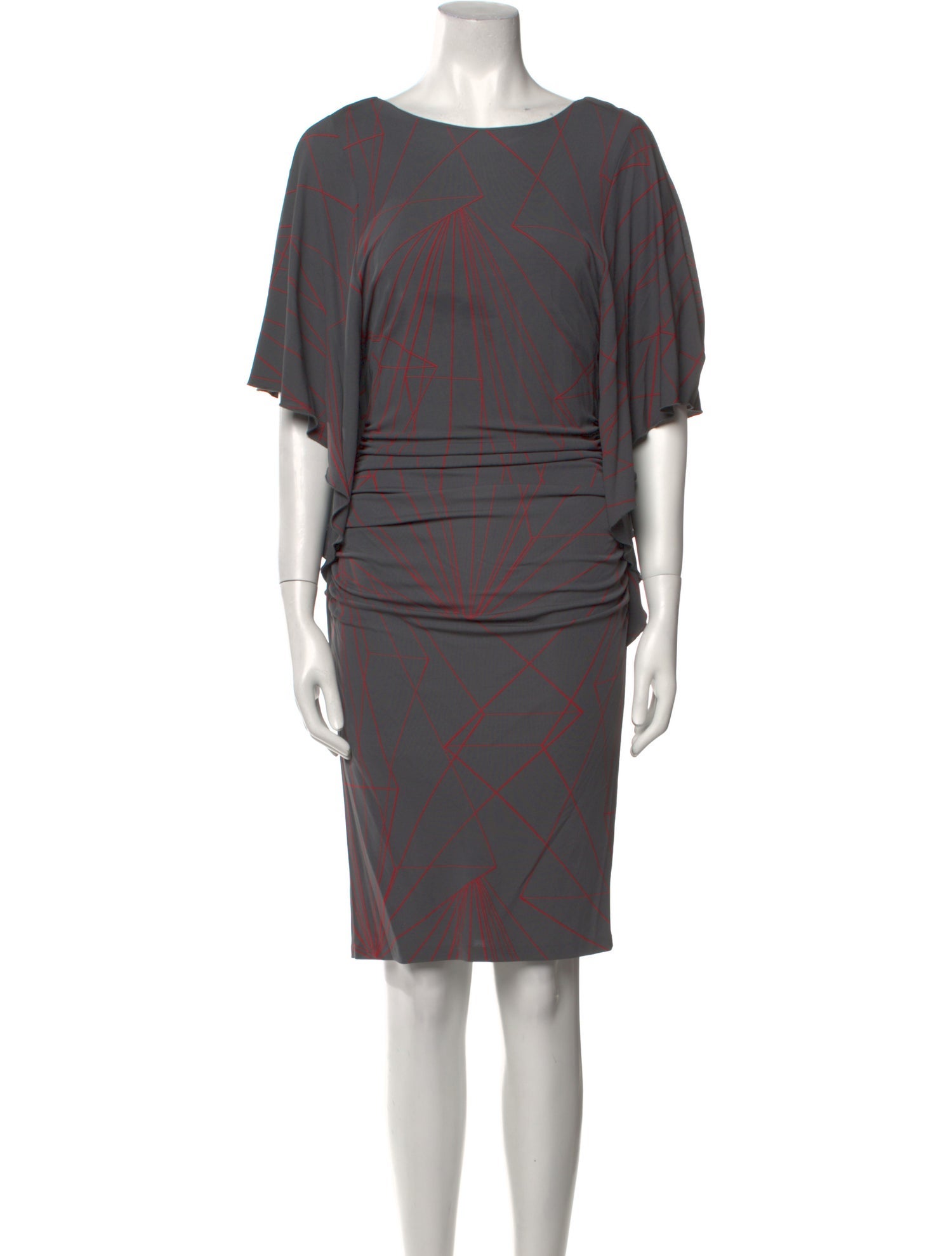 Nicole Miller Bateau Neckline Mini Dress