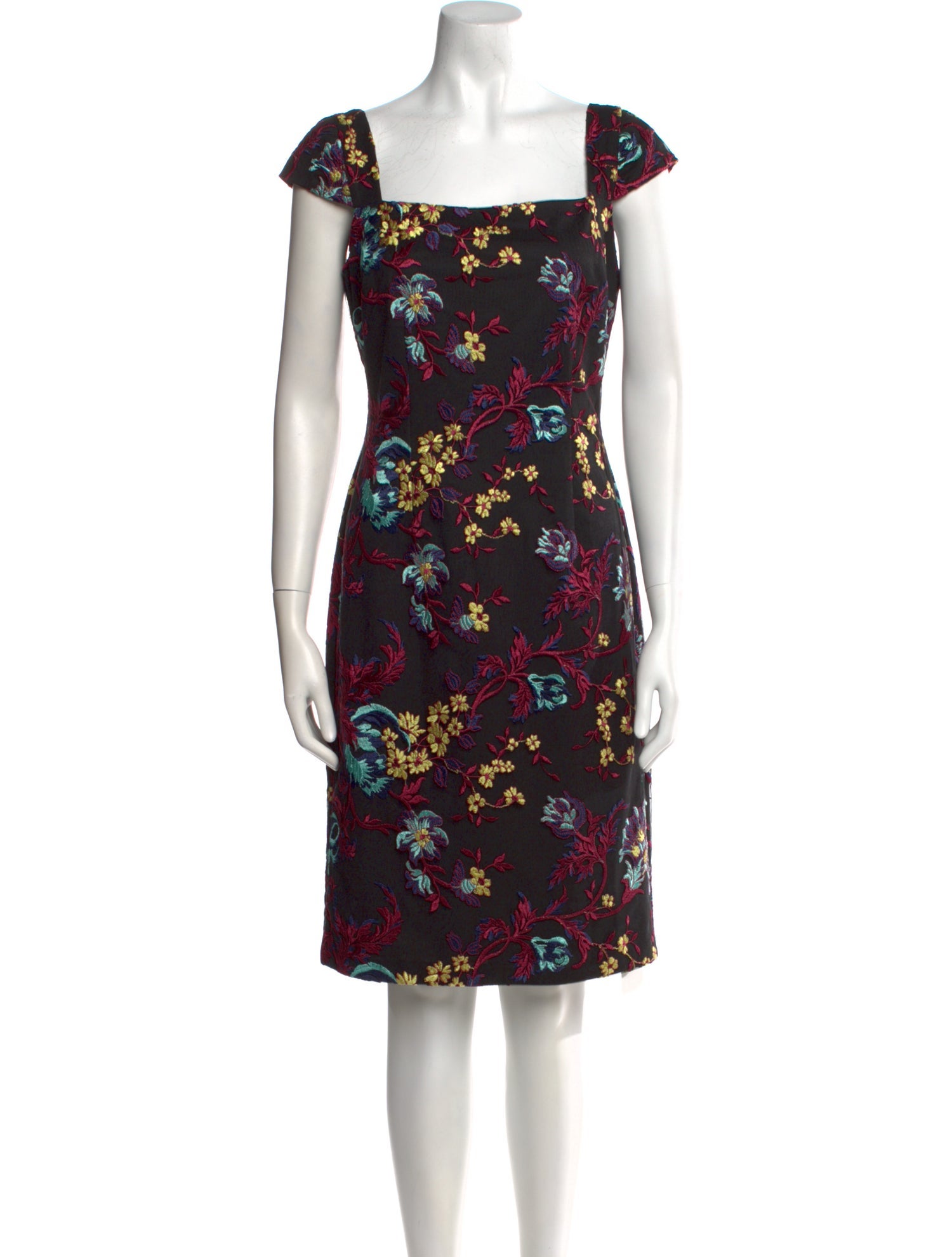 Nicole Miller Floral Print Knee-Length Dress