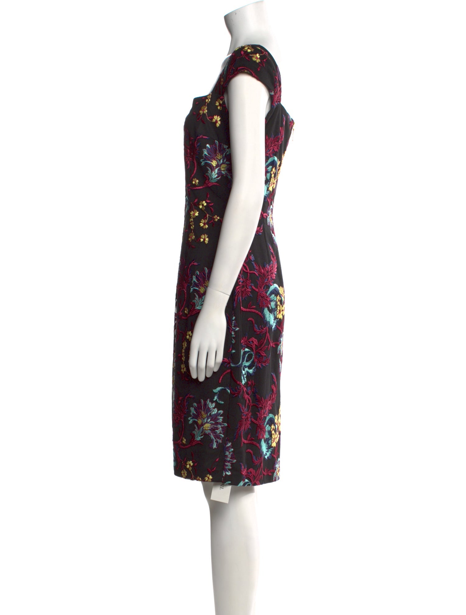 Nicole Miller Floral Print Knee-Length Dress