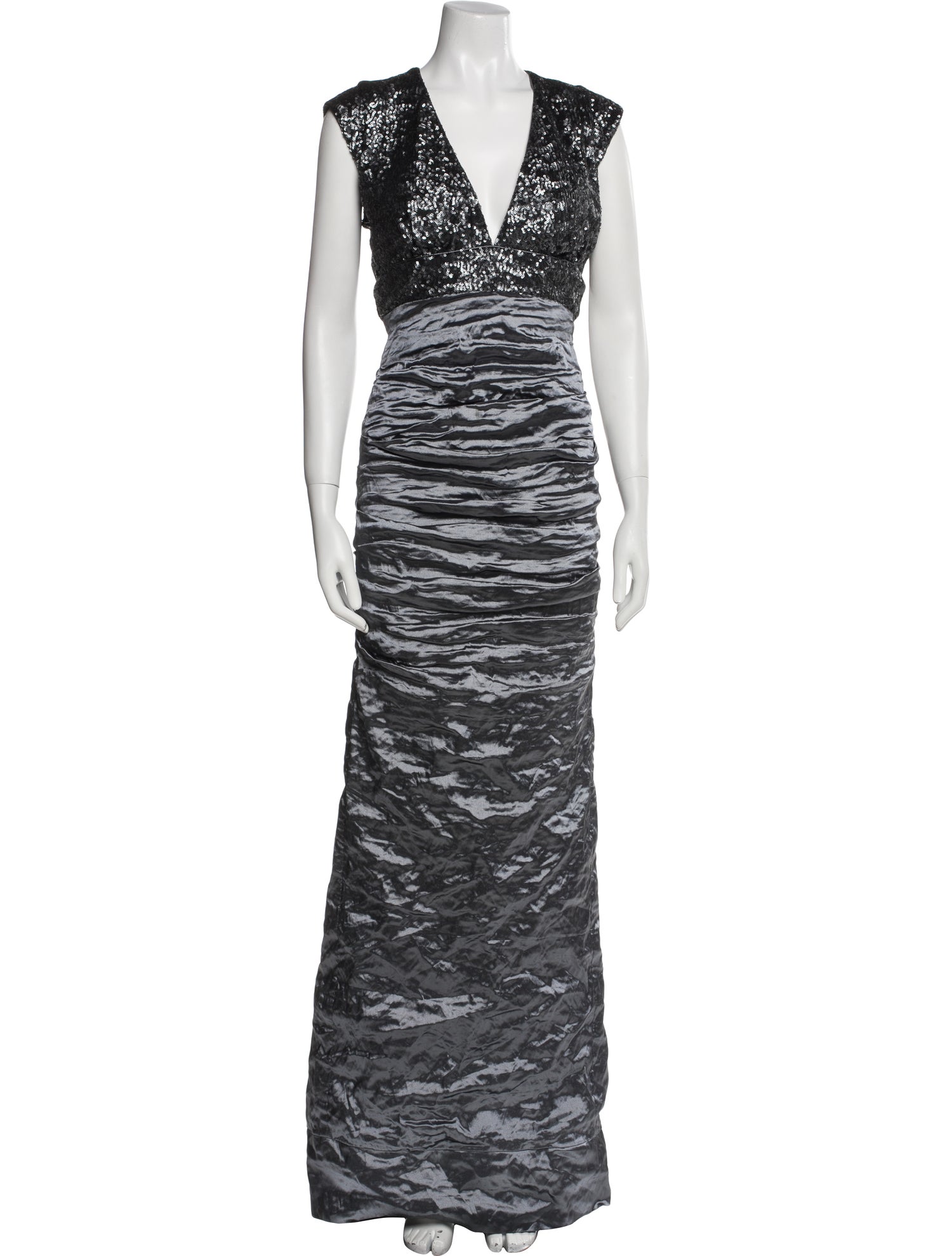 Nicole Miller V-Neck Long Dress