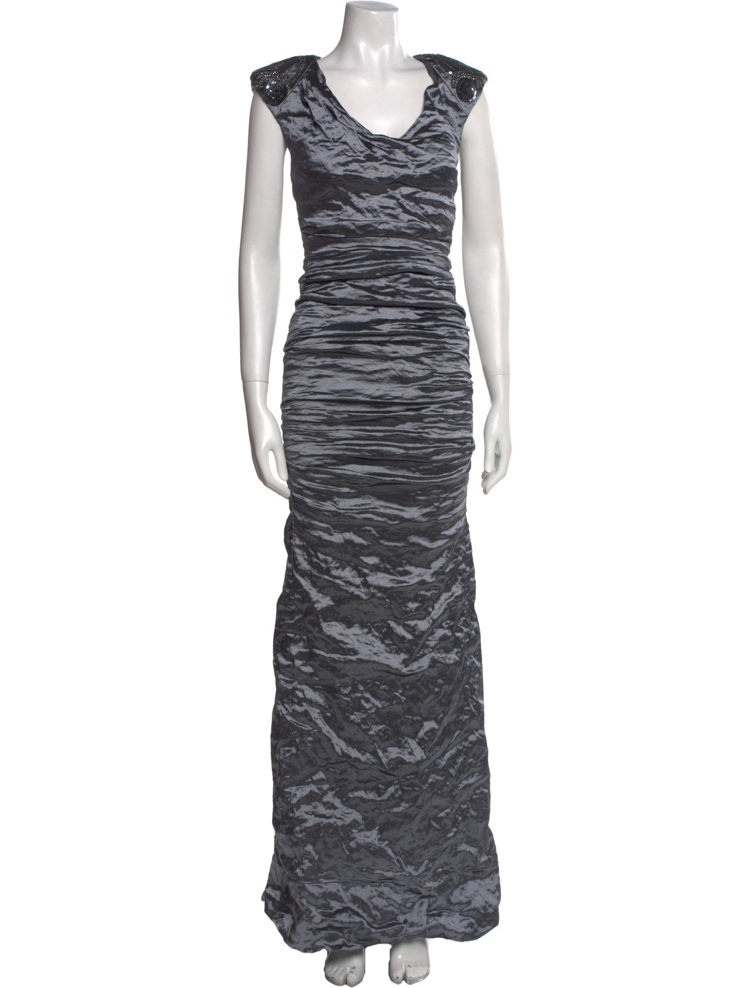 Nicole Miller Cowl Neck Long Dress