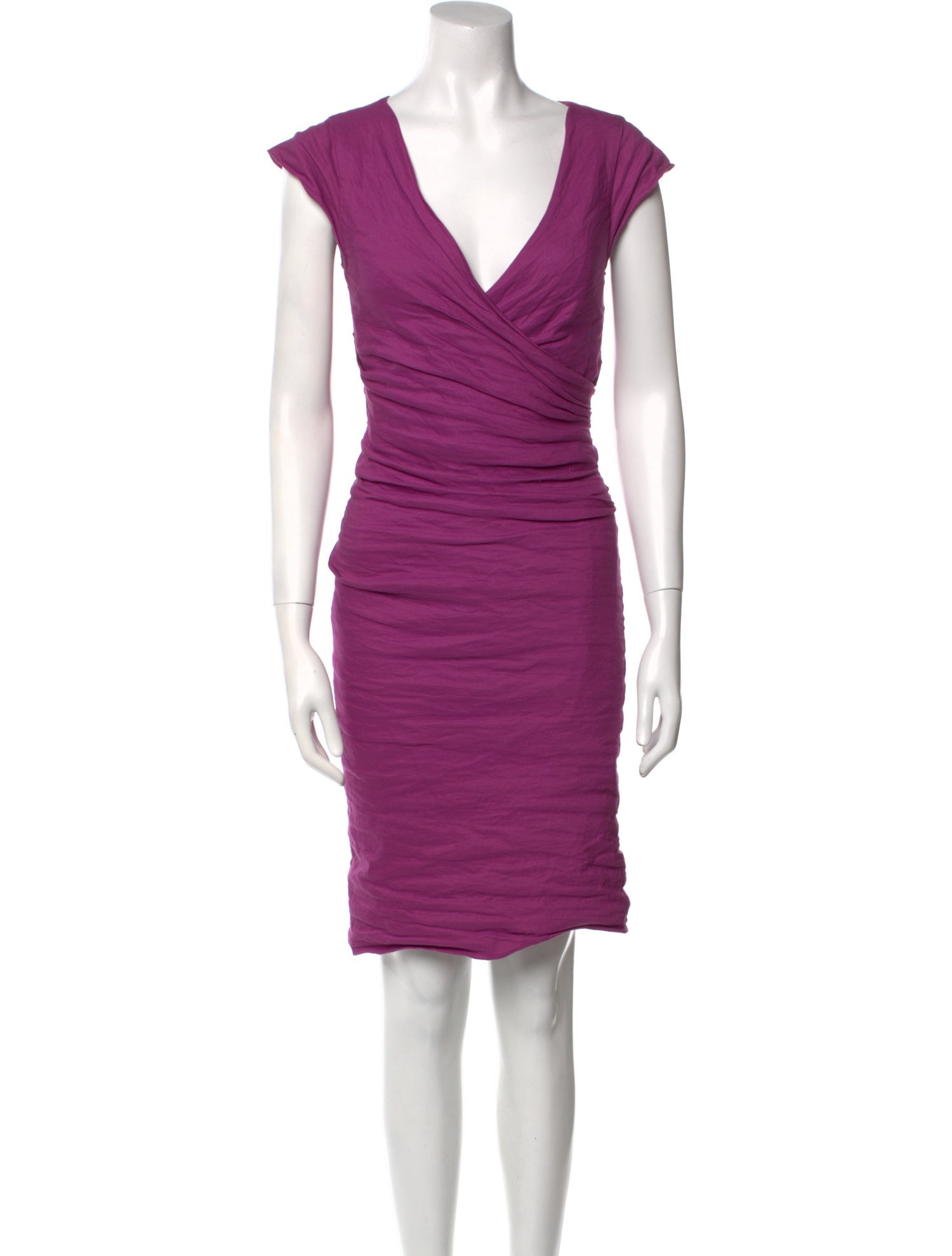 Nicole Miller V-Neck Knee-Length Dress