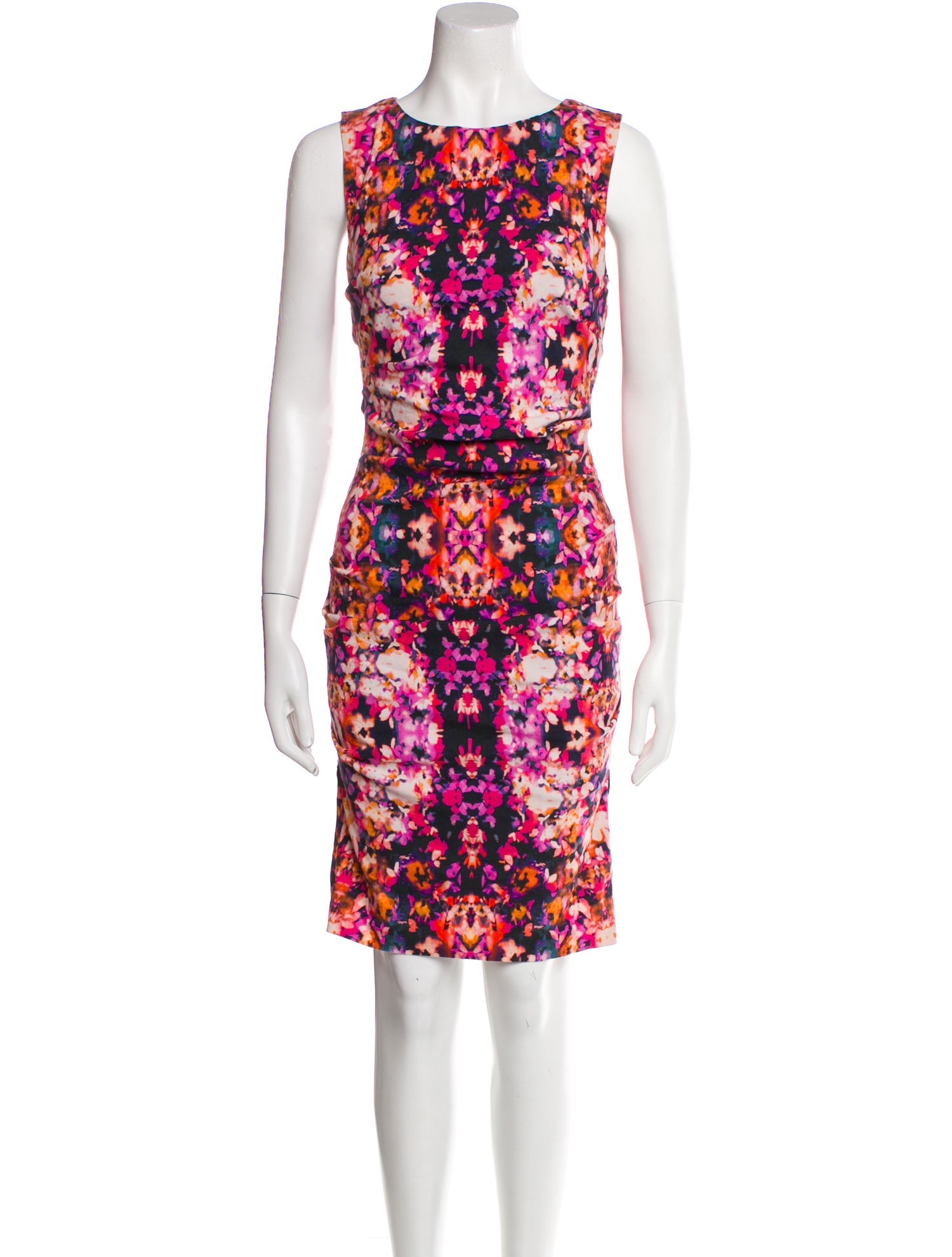 Nicole Miller Floral Print Knee-Length Dress