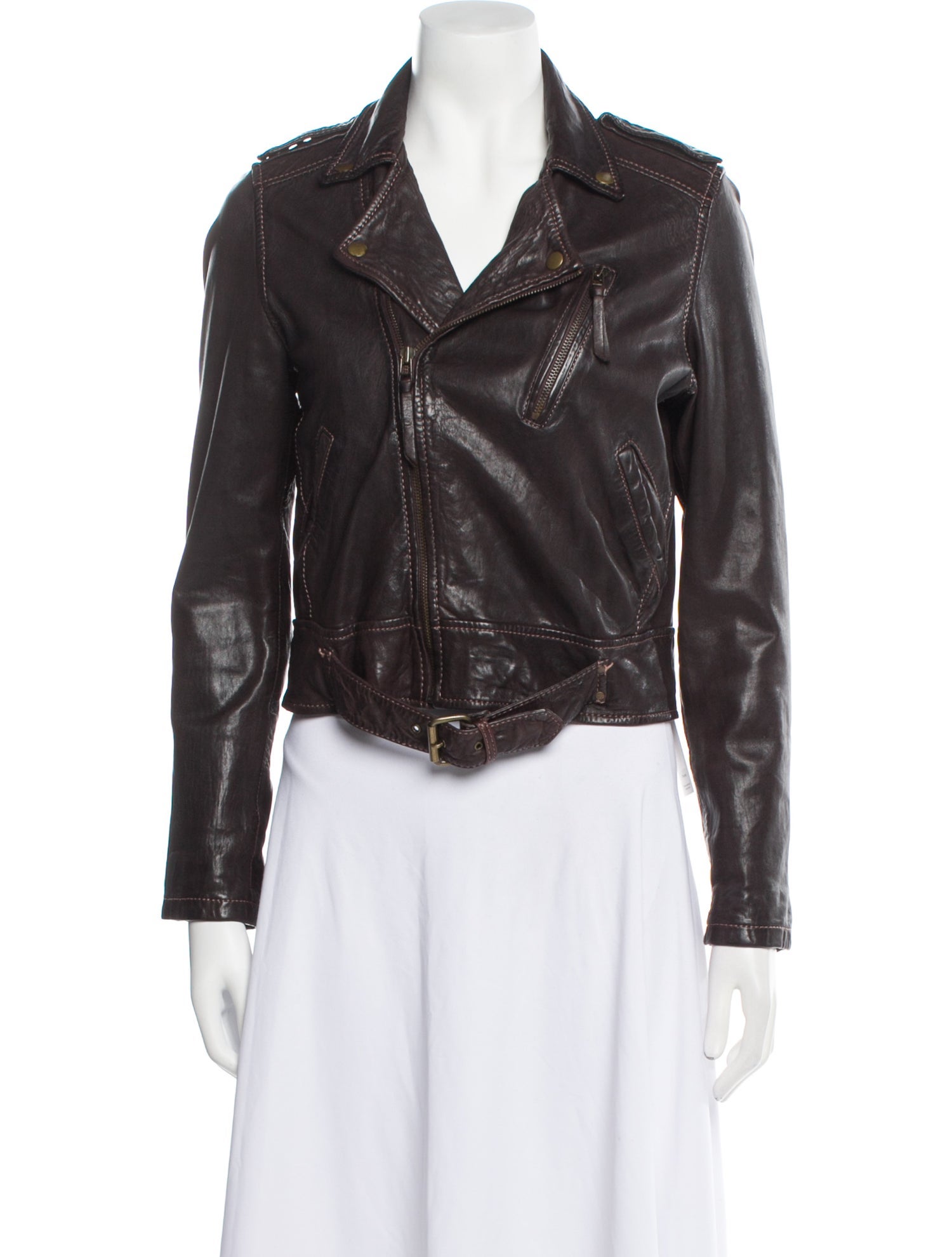 Nicole Miller Leather Biker Jacket