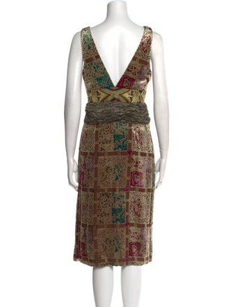 Nicole Miller Paisley Print Midi Length Dress