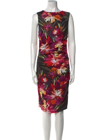 Nicole Miller Dresses Floral Print Knee-Length Dress US 6 | M