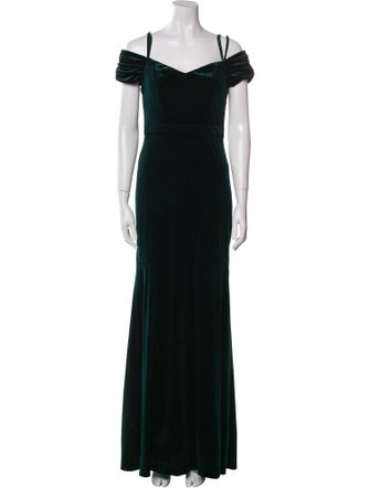 Nicole Miller Off-The-Shoulder Long Dress