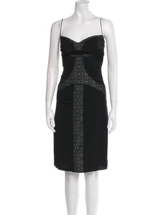 Nicole Miller Square Neckline Knee-Length Dress