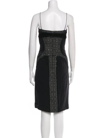 Nicole Miller Square Neckline Knee-Length Dress